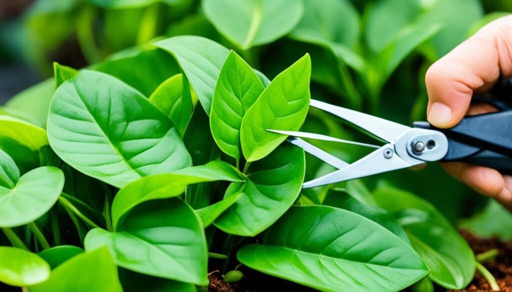 Anubias coffeefolia pruning